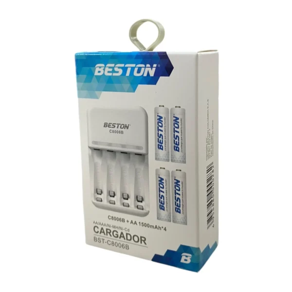 Cargador de Pilas Recargables Beston C8006B AAX4